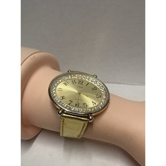 Watch Gold Tone Collezio Elegant Quartz Stainless Steel Back Needs Battery - Picture 4 of 12